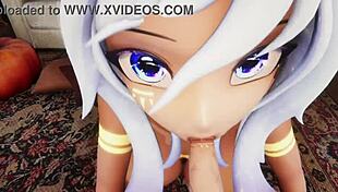 Hentai vtuber elfie love gives an emotional blowjob in 3d vrchat