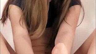 Hot Girl Footjob Dildo After College