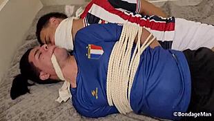 these football boyfriends tied and gagged together