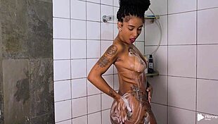 Ariella Ferraz Masturbates in Bath with Lipstick and Lingerie