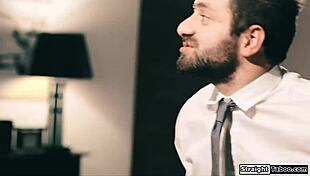 A secretary's career boost through intimate acts