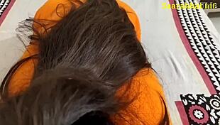 Indian step daughter seduces step father for sex and blowjob with dirty talks