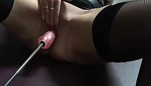 beau diamonds reaches multiple orgasms on the fucking machine