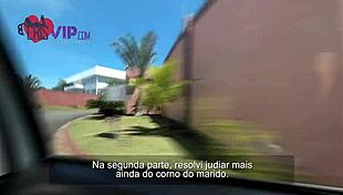 Cristina Almeida cheats in the motel, humiliating her cuckold husband who licks her cum-filled pussy.