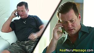 Jizzy asian masseuse provides handjob and fucking during nuru massage session