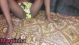 Black stud fucks skinny babe to orgasm!