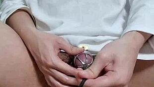 Hey Korslaveman, how’s it feel wearing that chastity belt while messing with urethra toys to cum?
