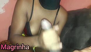 Black stud fucks skinny babe to orgasm!