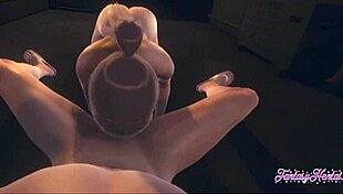 Sasha performs blowjob and creampie in alley.