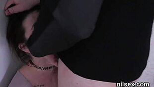 Wicked girl undergoes harsh anal therapy in madhouse with drilling and licking