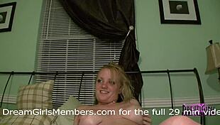 Horny blonde spring breaker with big tits and pierced nipples gets fucked by vibrator and sucks cock