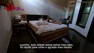 Cristina Almeida cheats in the motel, humiliating her cuckold husband who licks her cum-filled pussy.