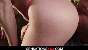 I watch Kendra Lust deep throating Chad White's big cock before he bangs her.