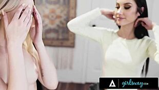 massaging my bestie’s hot stepsister lily larimar led to intense lesbian scissoring