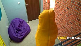 Christmas gift arrives stuck in dorm threesome