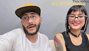 Beautiful tattooed girl begins her acting career with a deepthroat scene