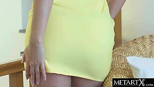 this adorable girl teases with her fingers playfully