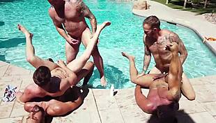 Colby Jansen and Johnny Rapid Breed Raw in Pool Orgy