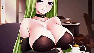 Madeline's devoted toilet servant in this hentai femdom scene