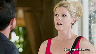 oily milf masseuse blows client's fat cock