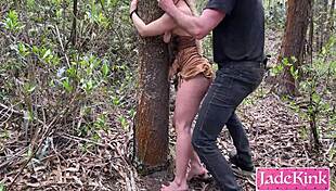 i tied this forest girl to the tree and dominated her.