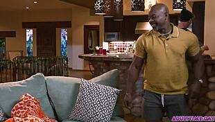 Black old man takes redhead twink's virginity with deep assfucking.