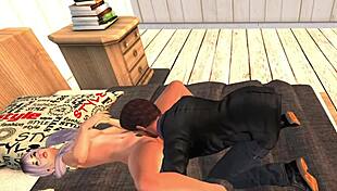 theresa's first time anal in cartoon style ends with a cumshot