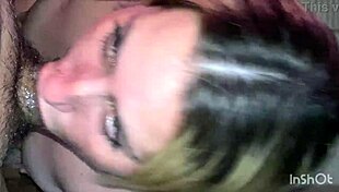 latina girlfriend turns slutty sucking black cock deep in homemade scene