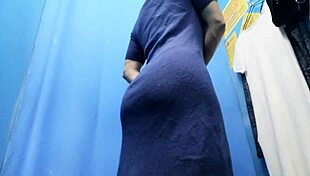 A Russian MILF changes clothes in the real dressing room