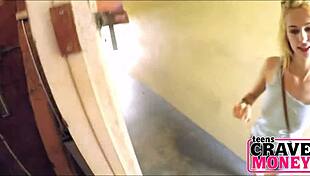 blonde teen 18+ fucks for cash with skinny body and petite frame