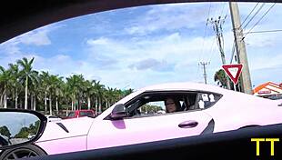 Did you see this petite Asian slut lose the race? Now she's sucking and fucking that big fat cock in public