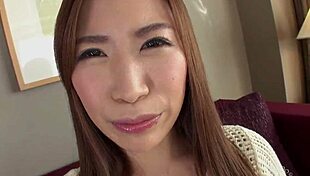 Koizumi Saya intensely sucks cock with her big shaved tits