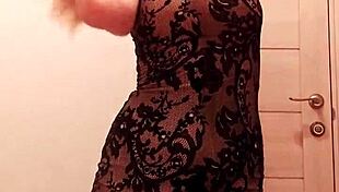 Milf In Dress Uses Dildo In Restroom