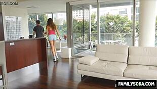 Stepfamily sex with stepsiblings sucking cock