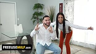 MILF and stepdaughter ignore annoying stud in hardcore scene