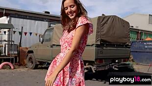 Naked all natural Russian beauty Katya Clover posing for Playboy outdoor