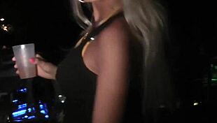 Cumshot right in her mouth during a wild holiday romp with clothes ripped off.