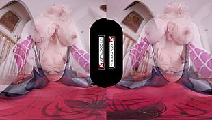 Spider Gwen Cosplay Parody in VR with POV Riding Scenes