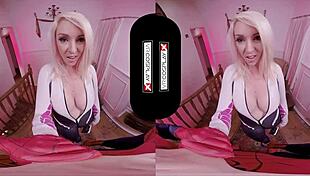 Spider Gwen Cosplay Parody in VR with POV Riding Scenes