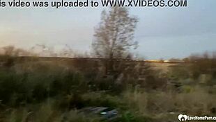 picked up sexy brunette babe gets fucked doggystyle bent over by the car homemade close up