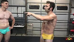 Erotic gay fight 2 ends in domination.