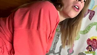 naughty petite blonde gets huge load on face and hair