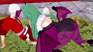 Morrigan hates first then fucks full in halloween sheer fantasy
