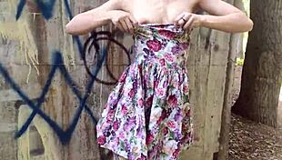 hey, check out this public blowjob from a beautiful girl in dress