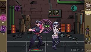 Magical schoolgirl fucks monster cock in hentai game part 3
