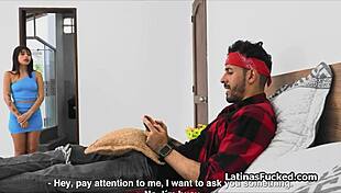 I see my latina roommate craving big cock before going out