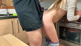 i'm fucking my fat stepdad in the kitchen and he cums inside me