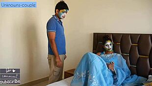 horny couple enjoys close foreplay and kisses