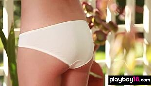 reyna arriaga takes off white lingerie outdoor