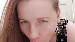 Milf In Dress Uses Dildo In Restroom